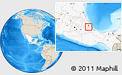 Shaded Relief Location Map of Teocelo, highlighted country