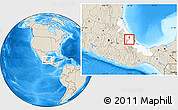 Shaded Relief Location Map of Teocelo, highlighted parent region