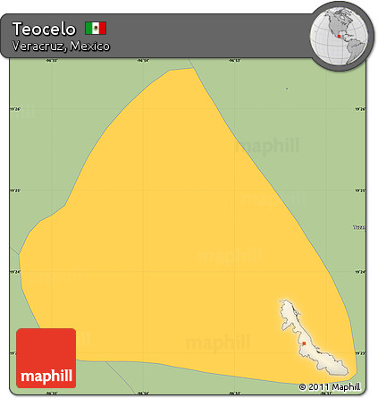 Savanna Style Simple Map of Teocelo