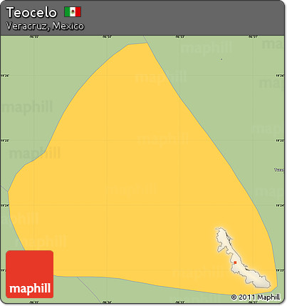 Savanna Style Simple Map of Teocelo