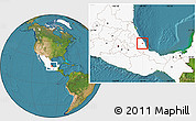 Satellite Location Map of Tepetlan, highlighted country