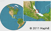 Satellite Location Map of Tepetlan, highlighted parent region