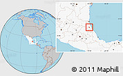 Gray Location Map of Tepetzintla, highlighted country