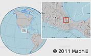 Gray Location Map of Texhuacan, hill shading
