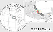 Blank Location Map of Ursulo Galvan, highlighted country, highlighted parent region