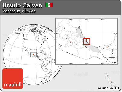 Blank Location Map of Ursulo Galvan, highlighted parent region