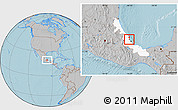 Gray Location Map of Ursulo Galvan, highlighted parent region, hill shading