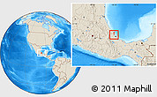 Shaded Relief Location Map of Ursulo Galvan