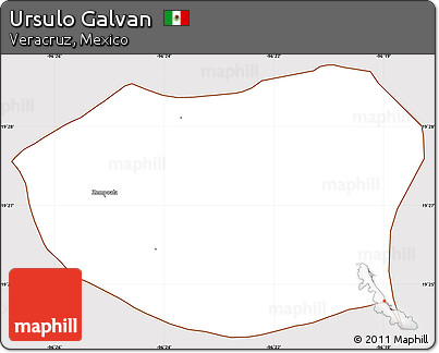 Classic Style Simple Map of Ursulo Galvan, cropped outside