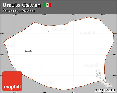 Gray Simple Map of Ursulo Galvan, cropped outside