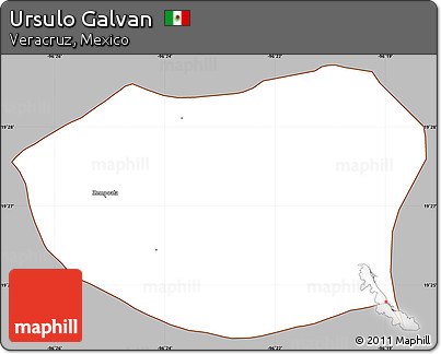 Gray Simple Map of Ursulo Galvan, cropped outside