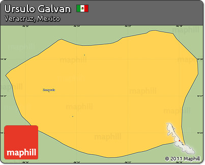 Savanna Style Simple Map of Ursulo Galvan, cropped outside