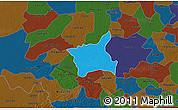 Political 3D Map of Abala, darken
