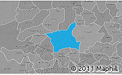 Political 3D Map of Abala, desaturated