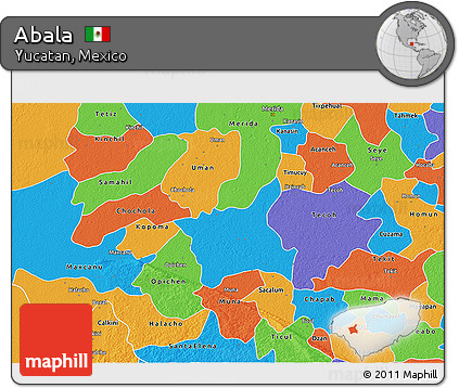 Political 3D Map of Abala