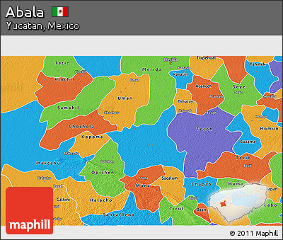 Political 3D Map of Abala