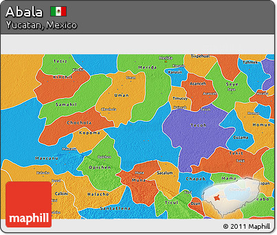 Political 3D Map of Abala