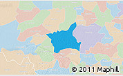 Political 3D Map of Abala, lighten