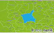 Political 3D Map of Abala, physical outside