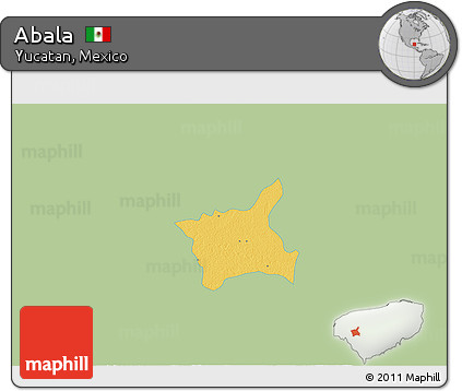 Savanna Style 3D Map of Abala, single color outside