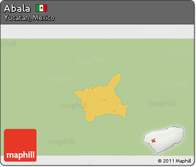 Savanna Style 3D Map of Abala, single color outside
