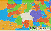 Shaded Relief 3D Map of Abala, political outside