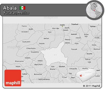 Silver Style 3D Map of Abala