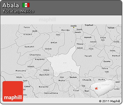 Silver Style 3D Map of Abala