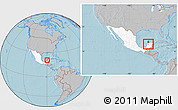Gray Location Map of Abala, highlighted country, within the entire country, hill shading