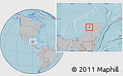 Gray Location Map of Abala, hill shading