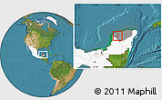 Satellite Location Map of Abala, highlighted country, highlighted parent region