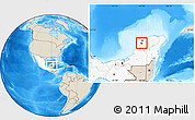 Shaded Relief Location Map of Abala, highlighted country