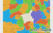 Shaded Relief Map of Abala, political outside