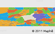 Shaded Relief Panoramic Map of Abala, political outside