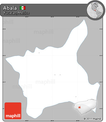 Gray Simple Map of Abala, single color outside