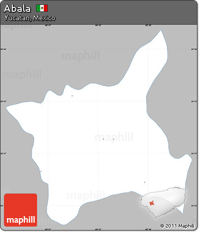 Gray Simple Map of Abala, single color outside