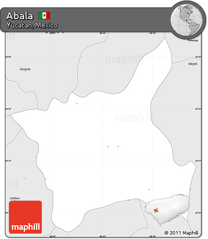 Silver Style Simple Map of Abala
