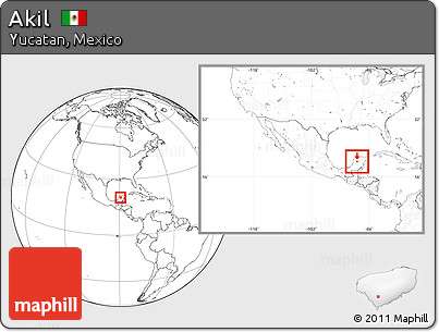 Blank Location Map of Akil, within the entire country