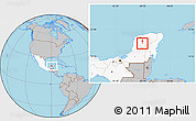 Gray Location Map of Akil, highlighted country