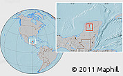 Gray Location Map of Akil, hill shading