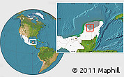 Satellite Location Map of Akil, highlighted country, highlighted parent region