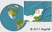 Satellite Location Map of Akil, highlighted country