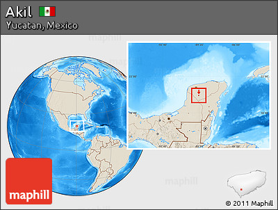 Shaded Relief Location Map of Akil