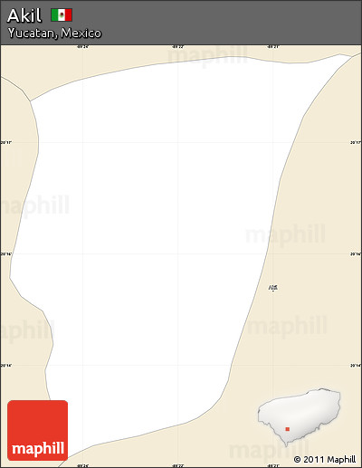 Classic Style Simple Map of Akil