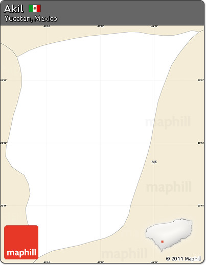 Classic Style Simple Map of Akil