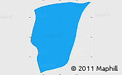 Political Simple Map of Akil, single color outside