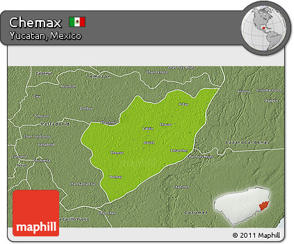 Physical 3D Map of Chemax, semi-desaturated