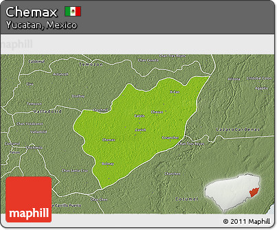 Physical 3D Map of Chemax, semi-desaturated