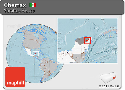 Gray Location Map of Chemax, highlighted country, highlighted parent region, hill shading