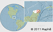 Savanna Style Location Map of Chemax, highlighted parent region, hill shading